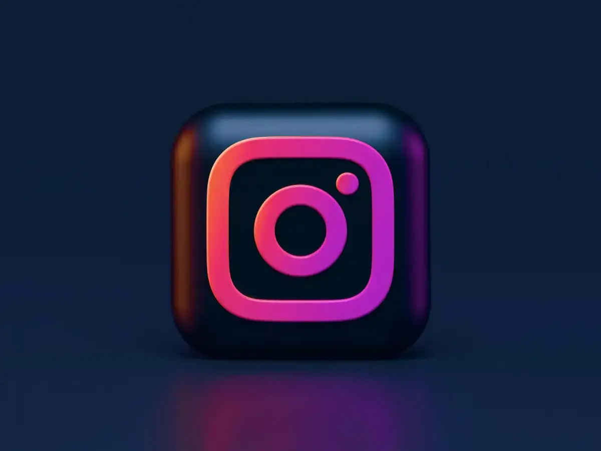 Stylized instagram logo on black background